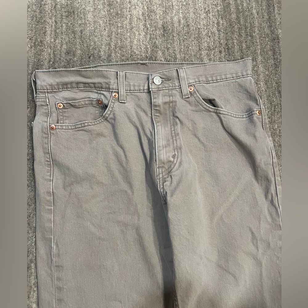 Levi's 505 Beige Denim Jeans 33W X 32L - Picture 4 of 7